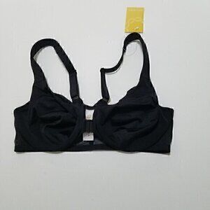 NWT Delimira Front Closure Bra Full Coverage Black Size 34C